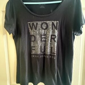 DKNY Charcoal Graphic Tee for Women